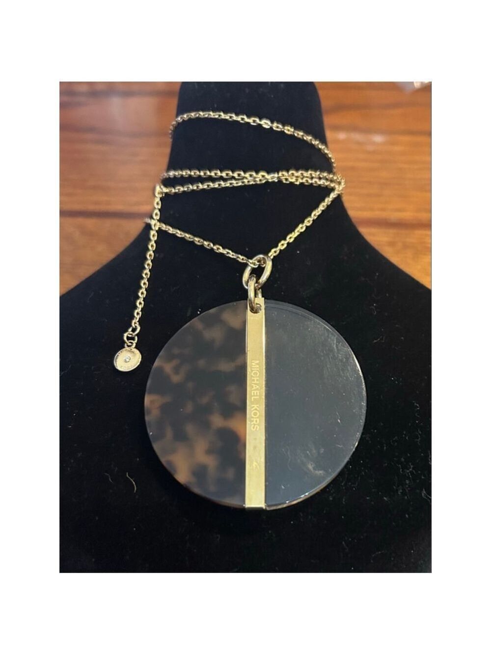 Michael Kors Necklace Brown and Gold 15 inches + 2 inch extender